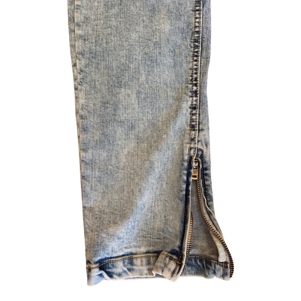 Hyper Denim Slim Fit Lightening Distressed Light Acid Wash Jeans Size 30 - Picture 9 of 9
